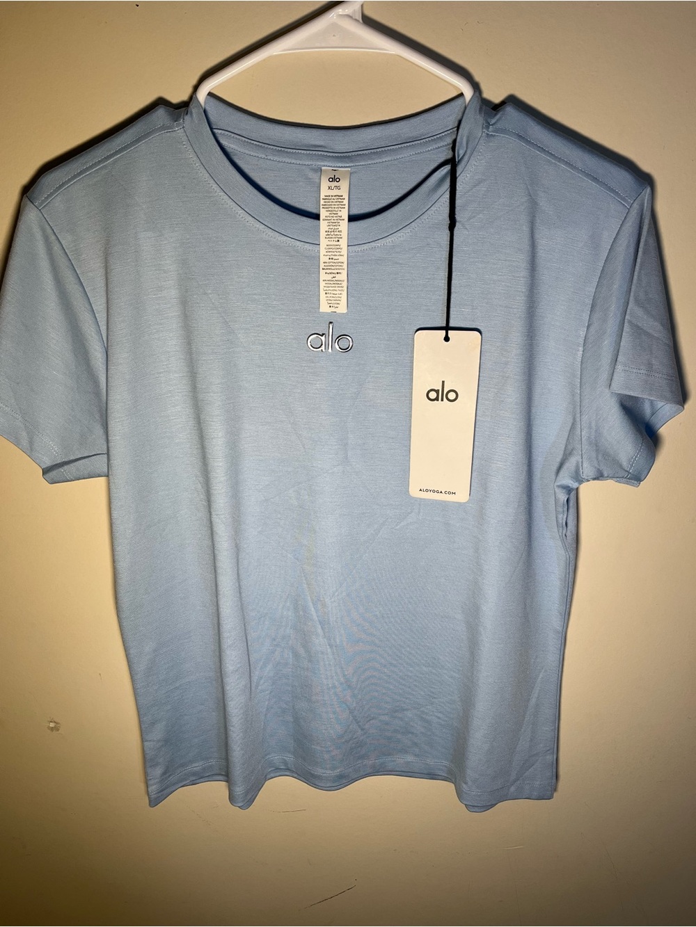 ALO Yoga Light Blue Short Sleeve Crew Tee